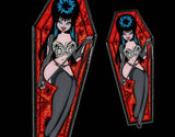 Elvira Red Spider Coffin Glitter - Enamel Pin