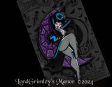 Elvira Purple Crescent Moon Glitter - Enamel Pin