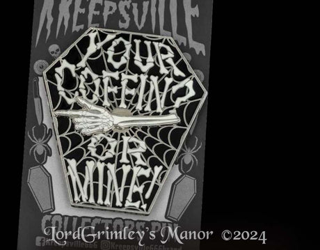 Your Coffin or Mine - Spinning Skeleton Arm - Enamel Pin