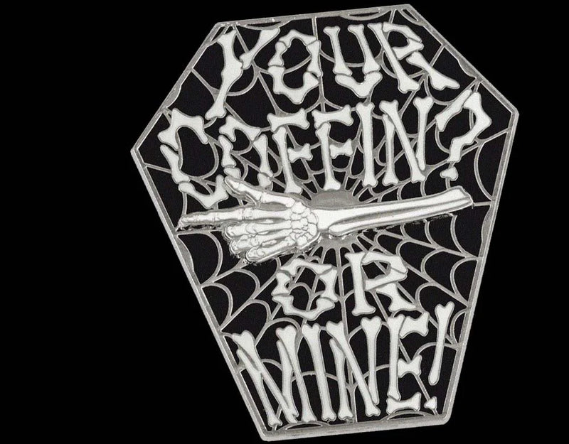 Your Coffin or Mine - Spinning Skeleton Arm - Enamel Pin