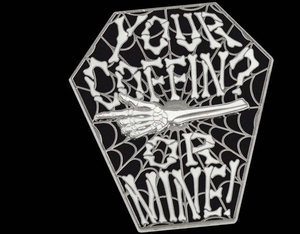 Your Coffin or Mine - Spinning Skeleton Arm - Enamel Pin