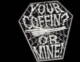 Your Coffin or Mine - Spinning Skeleton Arm - Enamel Pin