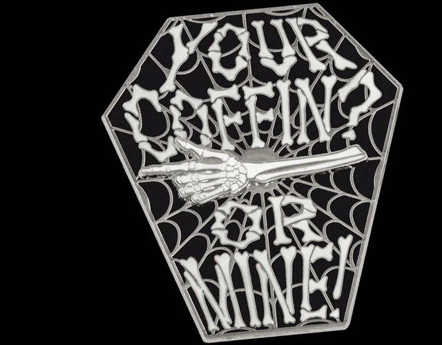 Your Coffin or Mine - Spinning Skeleton Arm - Enamel Pin
