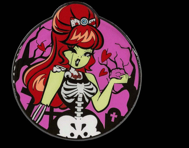 Zombie Girl Moon - Glow in the Dark - Enamel Pin