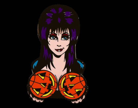 Elvira Spinning Pumpkins - Enamel Pin