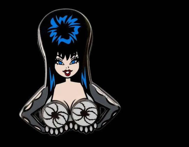 Elvira Spinning Spiders - Enamel Pin