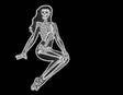 Skelli Girl Sitting - Patch