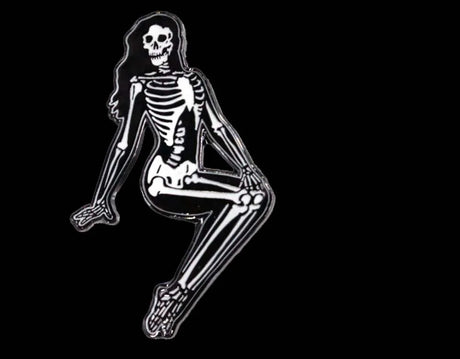 Skeleton Pin Up Girl - Glow in the Dark - Enamel Pin