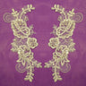Beaded Corded Lace Applique on Polyester Organza