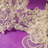 Beaded Corded Lace Applique