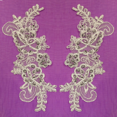 Beaded Corded Lace Applique