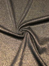 Shiny Sparkle Foil Polyester Spandex Fabric - White/Silver, Black/Gold, 58" Width