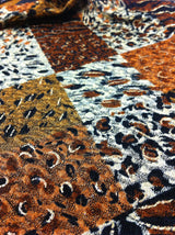 Polyester Fukuro Jacquard Fabric - Geometric Print With Gold Foil, 56/58" Width