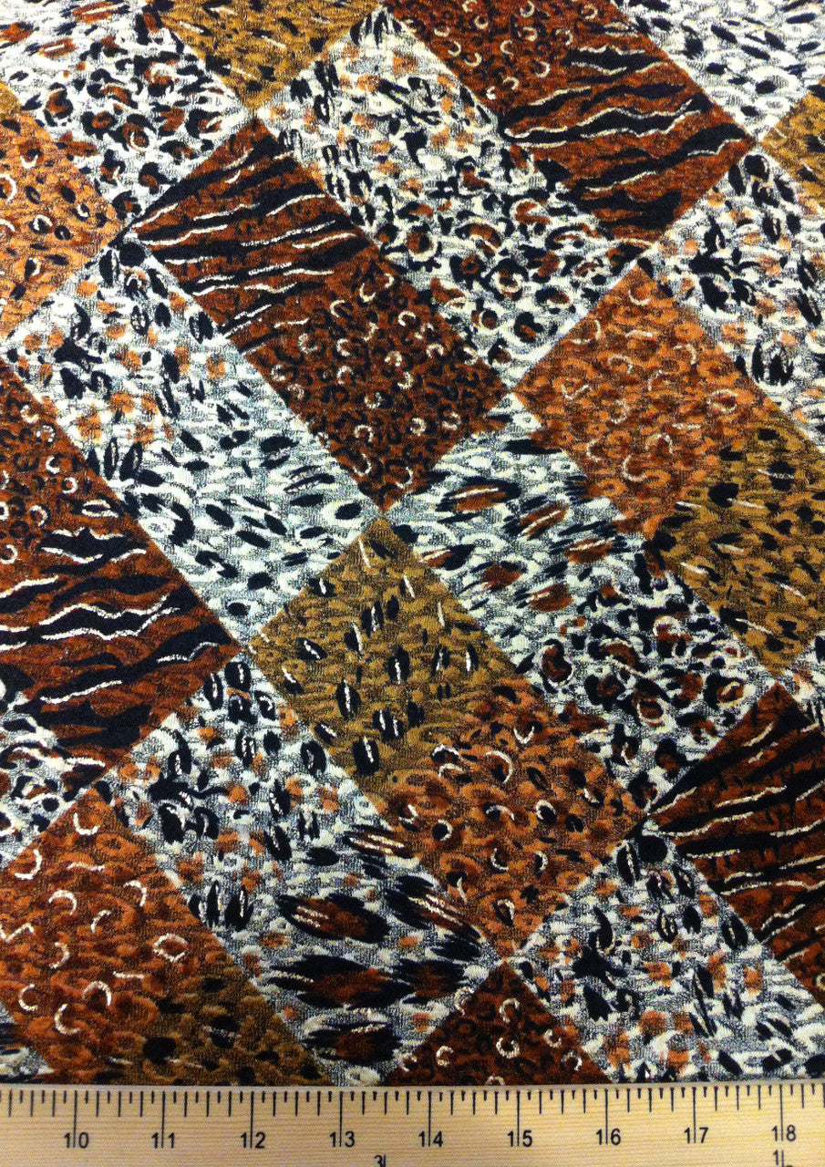 Polyester Fukuro Jacquard Fabric - Geometric Print With Gold Foil, 56/58" Width