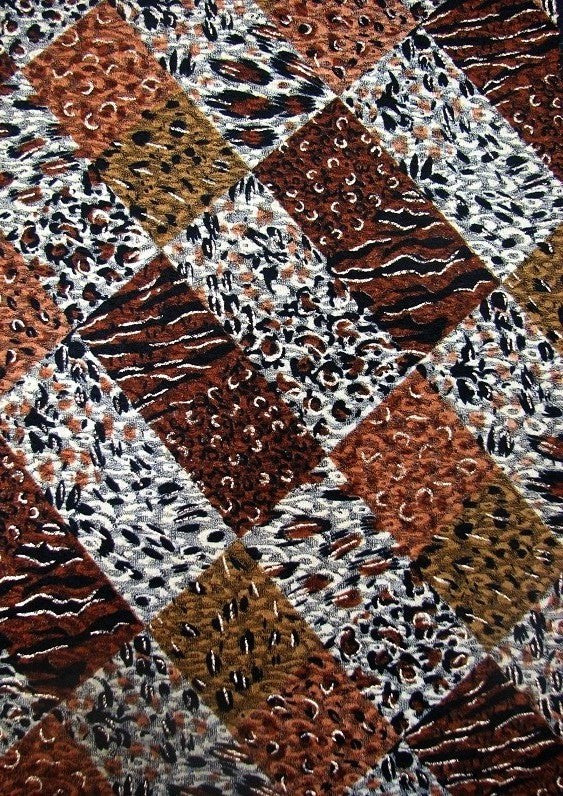 Polyester Fukuro Jacquard Fabric - Geometric Print With Gold Foil, 56/58" Width
