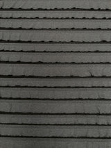 Polyester Spandex Fabric - 2" Ruffles, Grey/Black, Black/Black, 50 To 52 Inches Wide