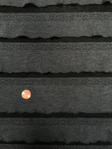 Polyester Spandex Fabric - 2" Ruffles, Grey/Black, Black/Black, 50 To 52 Inches Wide