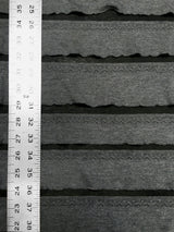 Polyester Spandex Fabric - 2" Ruffles, Grey/Black, Black/Black, 50 To 52 Inches Wide