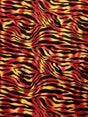 Flame Colored Abstract Zebra Pattern Polyester Spandex Fabric - Abstract Zebra Pattern, Flame Colored, 58/60" Width