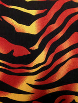 Flame Colored Abstract Zebra Pattern Polyester Spandex Fabric - Abstract Zebra Pattern, Flame Colored, 58/60" Width