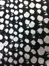 Abstract Circles Silver Foil Floral Pattern Embossed Stretch Polyester Spandex Textured Fukuro Fabric - Silver Foil Floral Pattern, 56" To 58" Width