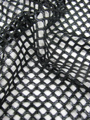 Big Hole 0.5 Inch Diamond Mesh With Shiny Foil Stretch Polyester Spandex Fishnet Fabric - Black/Gold, White/Silver, Black/Silver, 0.5 Inch Diamond Mesh, 58-60" Width
