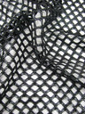 Big Hole 0.5 Inch Diamond Mesh With Shiny Foil Stretch Polyester Spandex Fishnet Fabric - Black/Gold, White/Silver, Black/Silver, 0.5 Inch Diamond Mesh, 58-60" Width