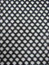 Big Hole 0.5 Inch Diamond Mesh With Shiny Foil Stretch Polyester Spandex Fishnet Fabric - Black/Gold, White/Silver, Black/Silver, 0.5 Inch Diamond Mesh, 58-60" Width