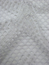 Big Hole 0.5 Inch Diamond Mesh With Shiny Foil Stretch Polyester Spandex Fishnet Fabric - Black/Gold, White/Silver, Black/Silver, 0.5 Inch Diamond Mesh, 58-60" Width