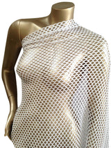 Big Hole 0.5 Inch Diamond Mesh With Shiny Foil Stretch Polyester Spandex Fishnet Fabric - Black/Gold, White/Silver, Black/Silver, 0.5 Inch Diamond Mesh, 58-60" Width