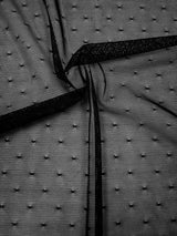 Mini Polka Dot Pattern Small Hole Sheer Stretch Nylon Spandex Mesh Fabric - Sheer Mesh, White, 58" - 60" Width