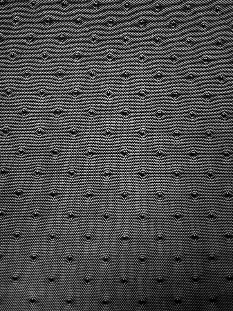 Mini Polka Dot Pattern Small Hole Sheer Stretch Nylon Spandex Mesh Fabric - Sheer Mesh, White, 58" - 60" Width