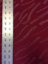Polyester Spandex Fabric - Burgundy With Silver Glitters, 58"-60" Width