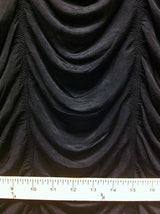 Black Drop Ruche Double Knit Stretch Polyester Spandex Fabric - Black Ruche Texture, 48"-50" Width