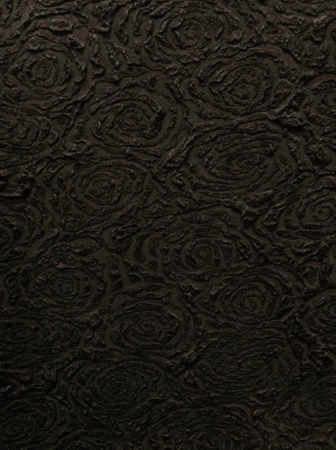 Floral Pattern Textured Jacquard Fabric - Acetate Slinky Polyester Spandex, Floral Pattern, 52" To 54" Width