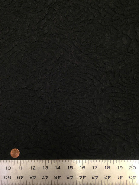 Floral Pattern Textured Jacquard Fabric - Acetate Slinky Polyester Spandex, Floral Pattern, 52" To 54" Width