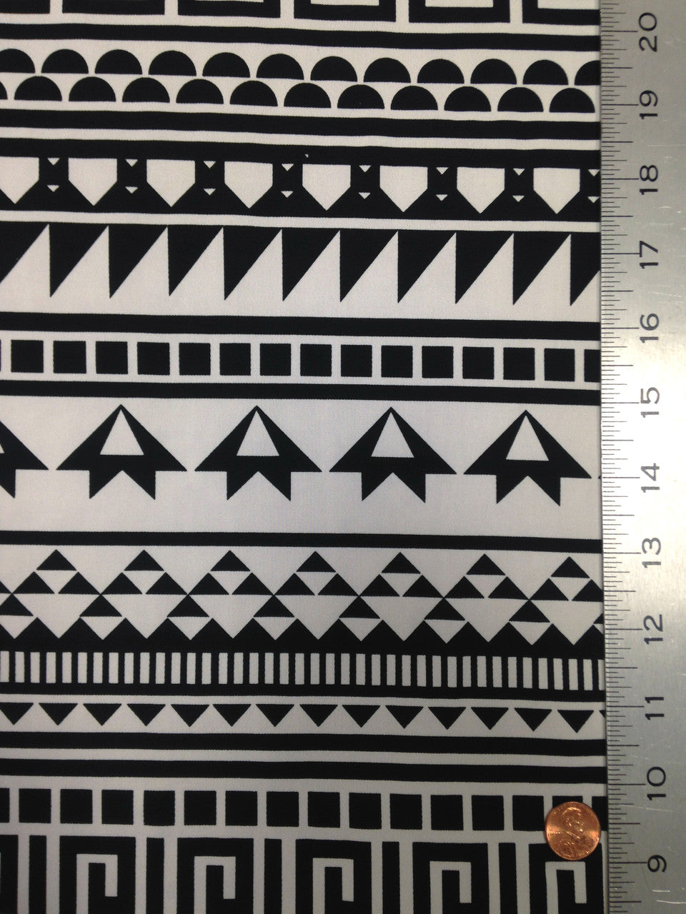 Repeat Greek Pattern Polyester Spandex Fabric - White/Black, Pink/Navy, Lightweight Knit Jersey, 58"-60" Wide