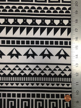 Repeat Greek Pattern Polyester Spandex Fabric - White/Black, Pink/Navy, Lightweight Knit Jersey, 58"-60" Wide