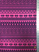 Repeat Greek Pattern Polyester Spandex Fabric - White/Black, Pink/Navy, Lightweight Knit Jersey, 58"-60" Wide