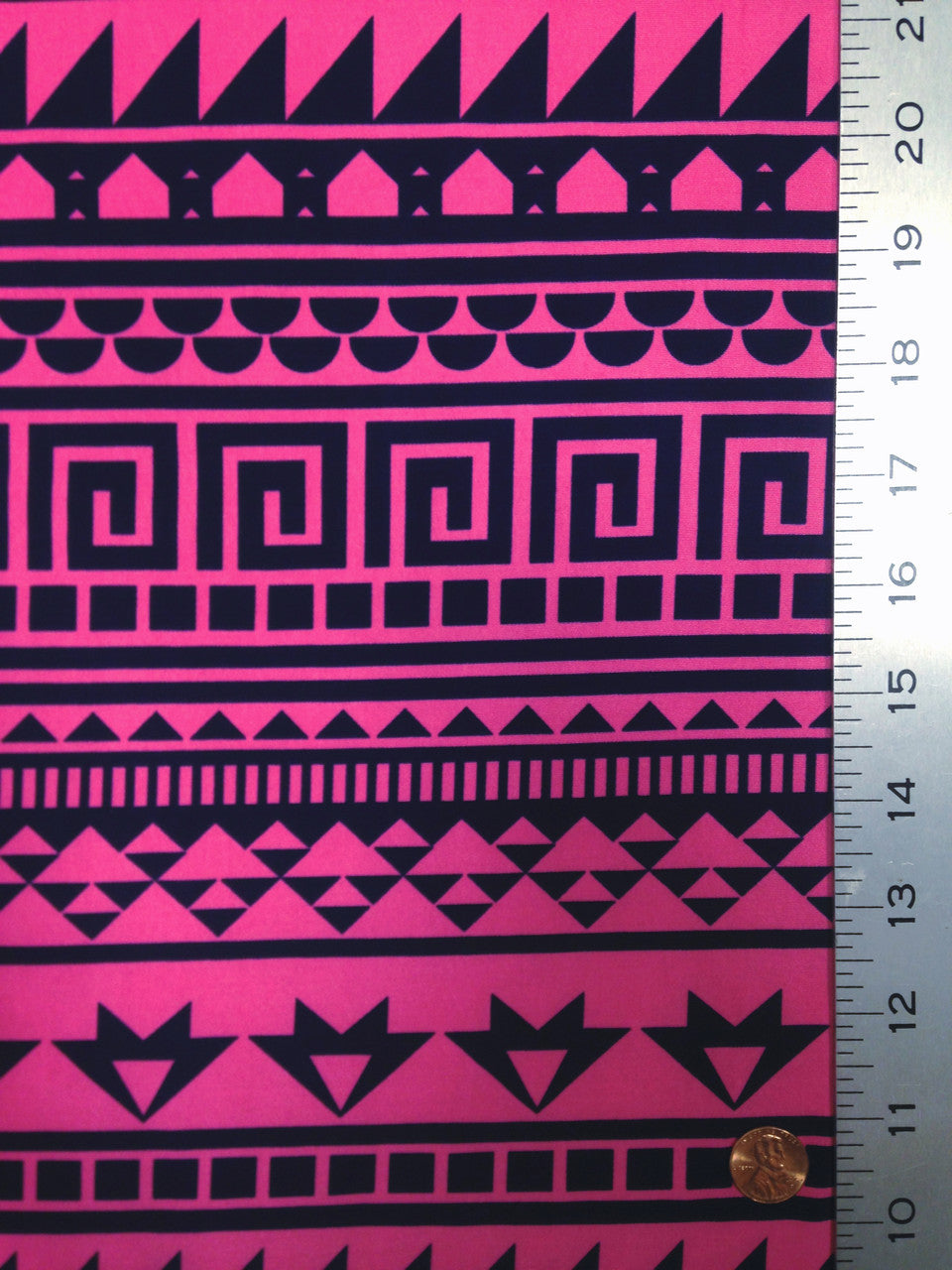 Repeat Greek Pattern Polyester Spandex Fabric - White/Black, Pink/Navy, Lightweight Knit Jersey, 58"-60" Wide
