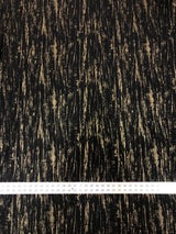 Polyester Spandex Textured Fukuro Fabric - Abstract Foil, Black/Silver, Black/Gold, 52/54" Width