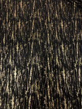 Polyester Spandex Textured Fukuro Fabric - Abstract Foil, Black/Silver, Black/Gold, 52/54" Width