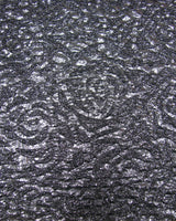 Polyester Spandex Textured Fukuro Embossed Floral Design With Shiny Lurex Fabric - Dark Gold, Dark Silver, Dark Turquoise, Dark Red, 52/54" Width