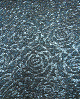 Polyester Spandex Textured Fukuro Embossed Floral Design With Shiny Lurex Fabric - Dark Gold, Dark Silver, Dark Turquoise, Dark Red, 52/54" Width