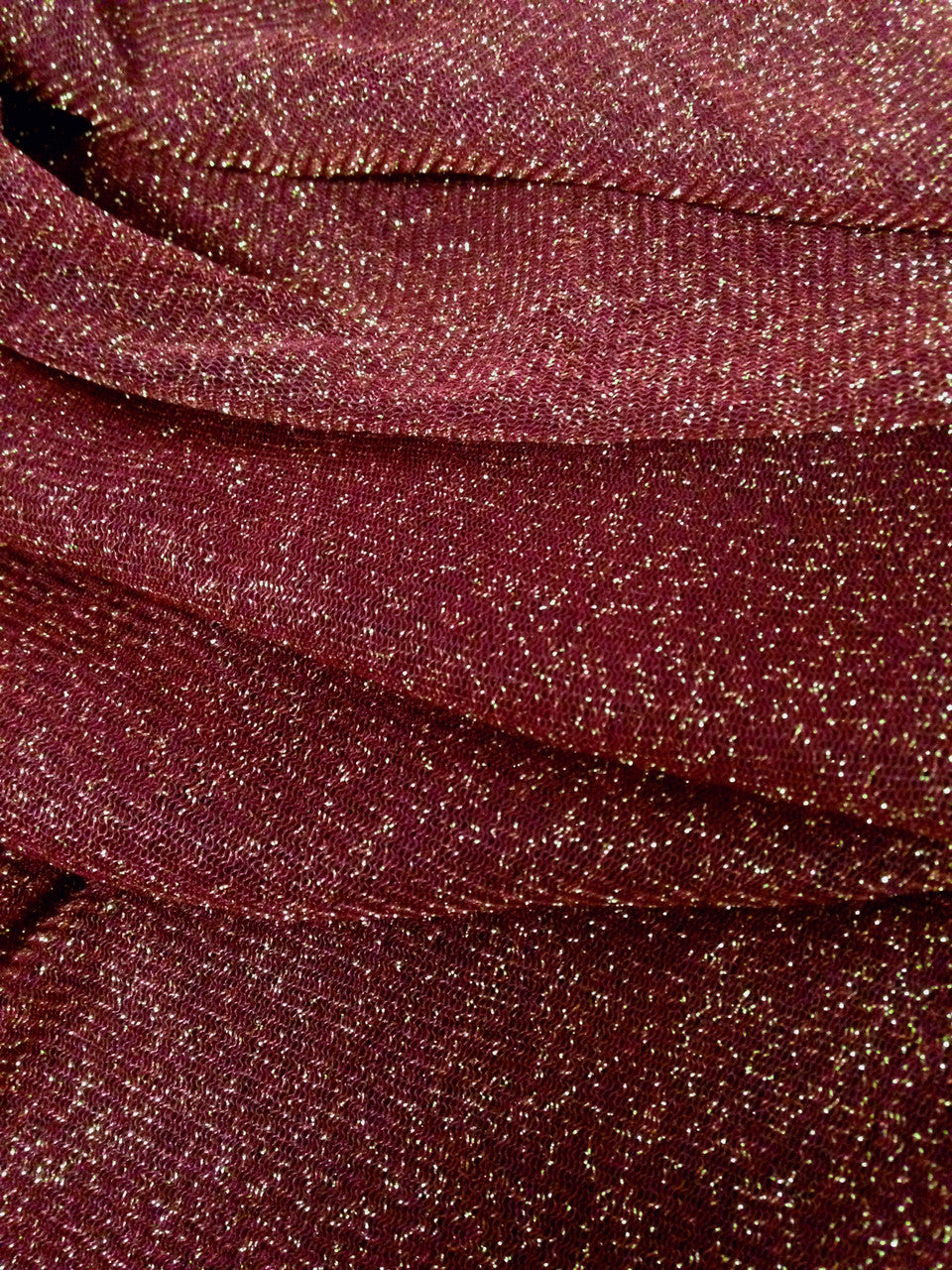 Gold Shimmer Lurex Stretch Polyester Triple Mesh Fabric - See-Through, Gold Shimmer, 60" Width