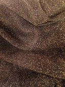 Gold Shimmer Lurex Stretch Polyester Triple Mesh Fabric - See-Through, Gold Shimmer, 60" Width