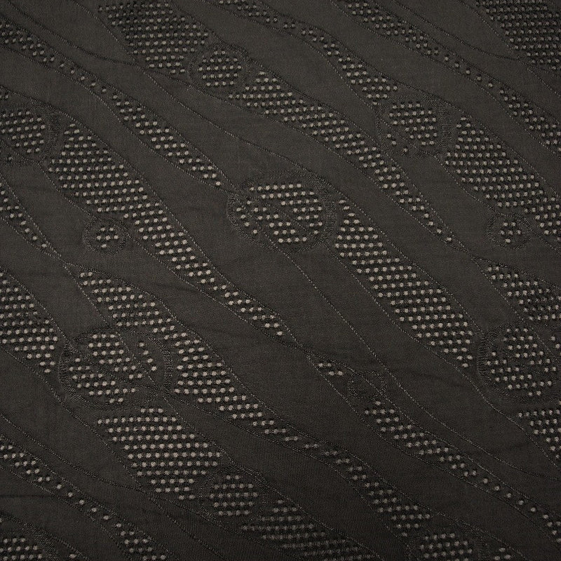 Polyester Spandex Jacquard Textured Mesh Lightweight Knit Jersey Fabric - Black, White, Textured Mesh, 58"-60" Width