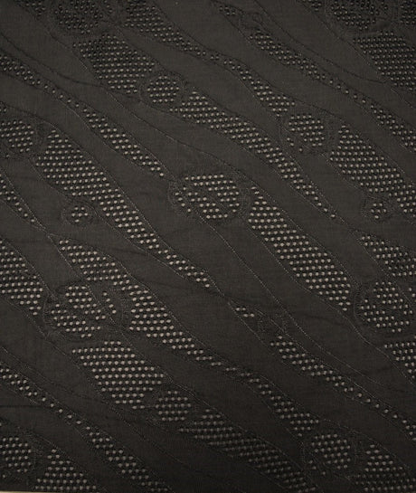 Polyester Spandex Jacquard Textured Mesh Lightweight Knit Jersey Fabric - Black, White, Textured Mesh, 58"-60" Width