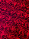 Big Peacock Feather Pattern Polyester Spandex Fabric - Royal, Fuchsia, Red, Peacock Feather Print, 58"- 60" Width