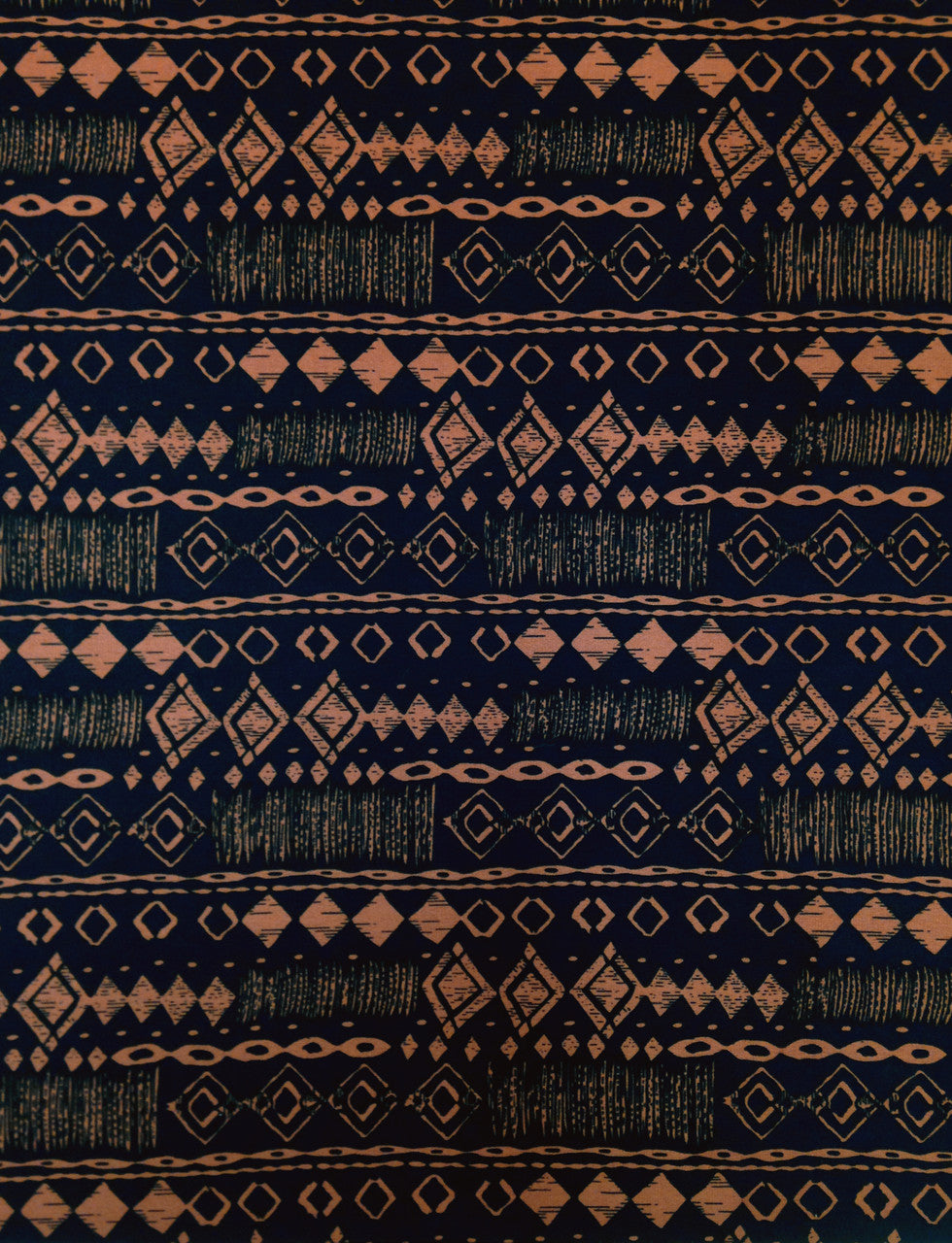 Diamond Tribal Print ITY Knit Jersey Polyester Spandex Fabric - Diamond Tribal Print, Repeating Pattern, 58" To 60" Width